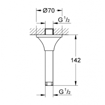 Grohe Braccio a soffitto lunghezza 142 mm Rainshower Grandera 27978000