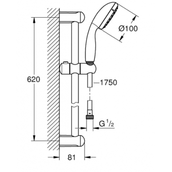 Grohe Set asta doccia a 2 getti Tempesta 27598001