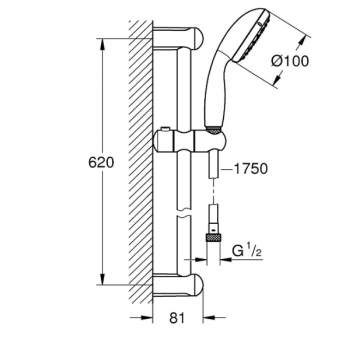 Grohe Set asta doccia a 2 getti Tempesta 2759810E