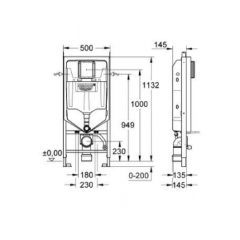 Grohe Modulo per vaso sospeso Rapid SL 39062000