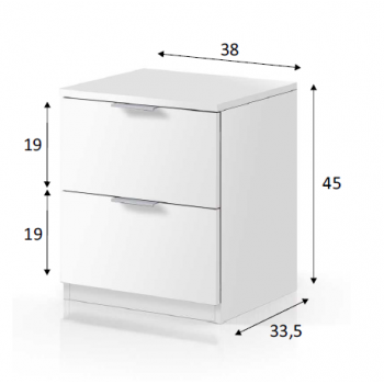 Settimino 45 cm bianco frassinato