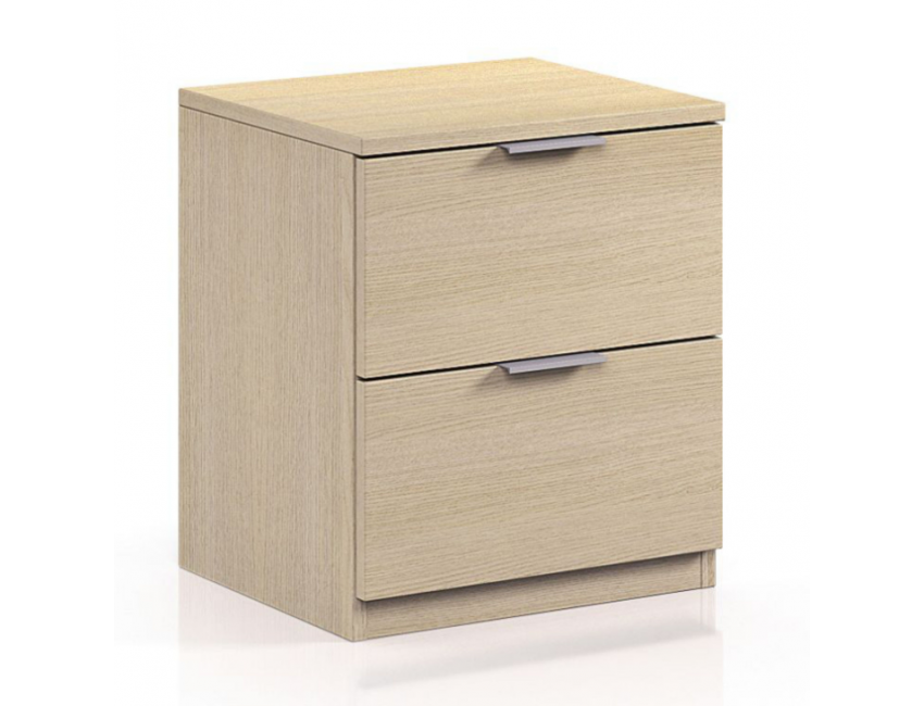 Comodino rovere chiaro 2 cassetti
