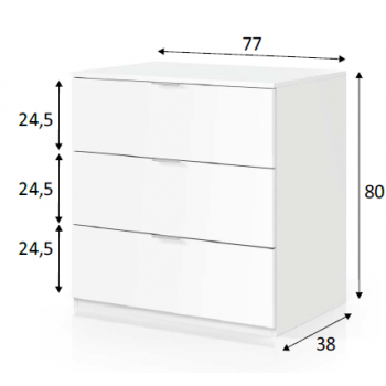 Comò bianco 3 cassetti