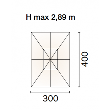 OMBRELLONE RETTANGOLARE 3 x 4 mt. ESTERNO GIARDINO