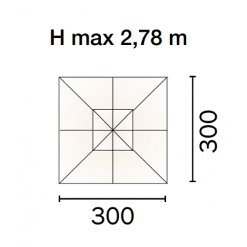 OMBRELLONE QUADRATO 3 x 3 mt. ESTERNO GIARDINO
