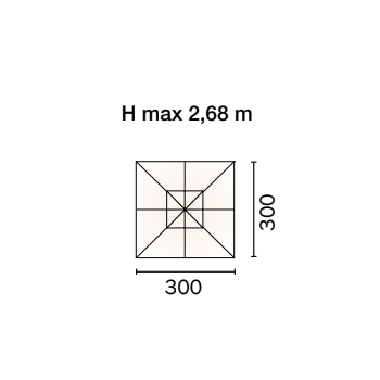 OMBRELLONE QUADRATO 3 x 3 mt. ESTERNO GIARDINO