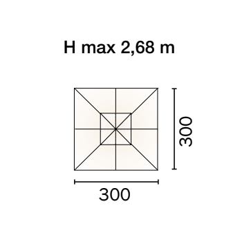 OMBRELLONE QUADRATO 3 x 3 mt. ESTERNO GIARDINO