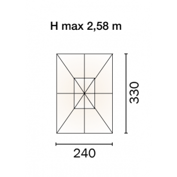 OMBRELLONE RETTANGOLARE 2,40 x 3,30 mt. ESTERNO GIARDINO