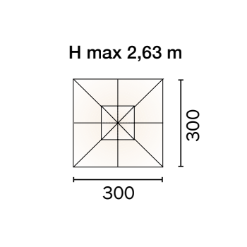 OMBRELLONE QUADRATO 3 x 3 mt. ESTERNO GIARDINO