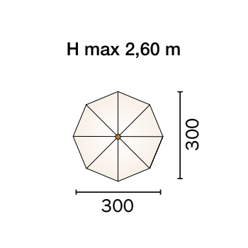 OMBRELLONE ROTONDO Ø 3 mt. ESTERNO GIARDINO