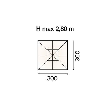 OMBRELLONE QUADRATO 3 x 3 mt.  ESTERNO GIARDINO