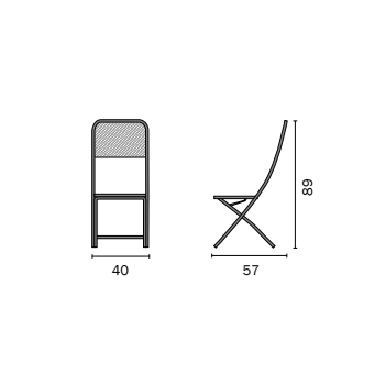 SEDIA PIEGHEVOLE ISPRA ESTERNO GIARDINO FERRO