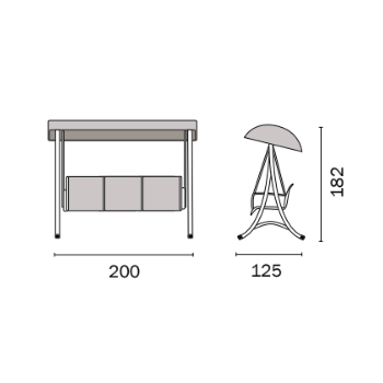 DONDOLO 3 POSTI ESTERNO GIARDINO BIANCO