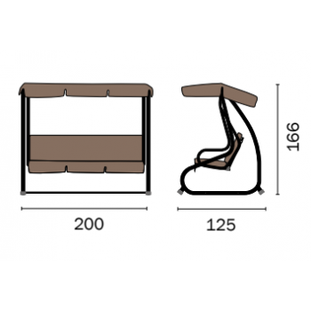 DONDOLO 3 POSTI ESTERNO GIARDINO TORTORA