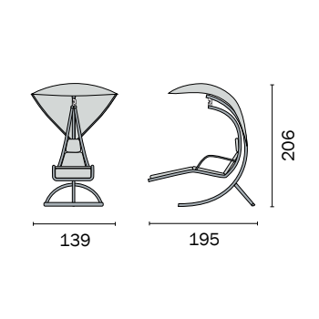 LETTINO FOGLIA CON SUPPORTO ESTERNO GIARDINO