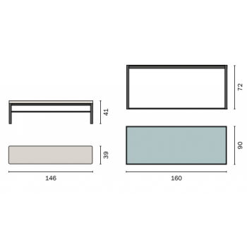 SET VILLASIMIUS PANCHE TAVOLO CUSCINI ESTERNO GIARDINO FERRO