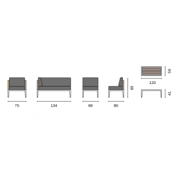 SET PULA DIVANO POLTRONA TAVOLINO CUSCINI ESTERNO GIARDINO ALLUMINIO