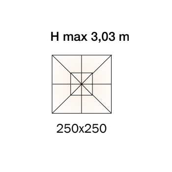 Ombrellone Ponente 2,5x2,5 m in alluminio