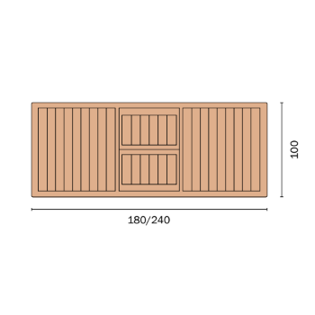 Tavolo Valladolid allungabile 180x100 cm in legno