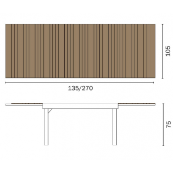 Tisch Valladolid ausziehbar 180x100 cm aus Holz