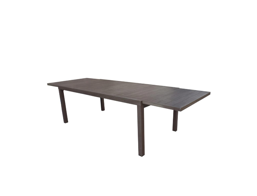 Tisch Verbier ausziehbar 150x90 cm aus dunklem oder hellem Holzdekor Aluminium