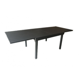 Tavolo Fucecchio 200x100 cm in alluminio antracite con piano in resin cement