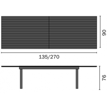 Tisch Fucecchio 200x100 cm aus anthrazitfarbenem Aluminium mit Platte aus Zementharz