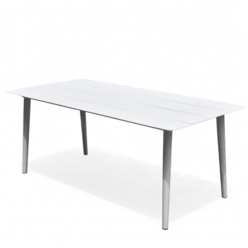 Tavolo Lanciano 180x90 cm in alluminio bianco