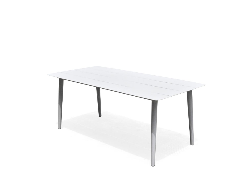 Tisch Fucecchio 200x100 cm aus anthrazitfarbenem Aluminium mit Platte aus Zementharz