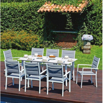 Tavolo Lanciano 180x90 cm in alluminio bianco