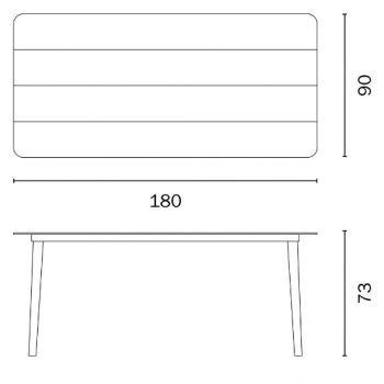 Tavolo Lanciano 180x90 cm in alluminio bianco