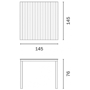 Tavolo Loreto 145x145 cm in alluminio bianco