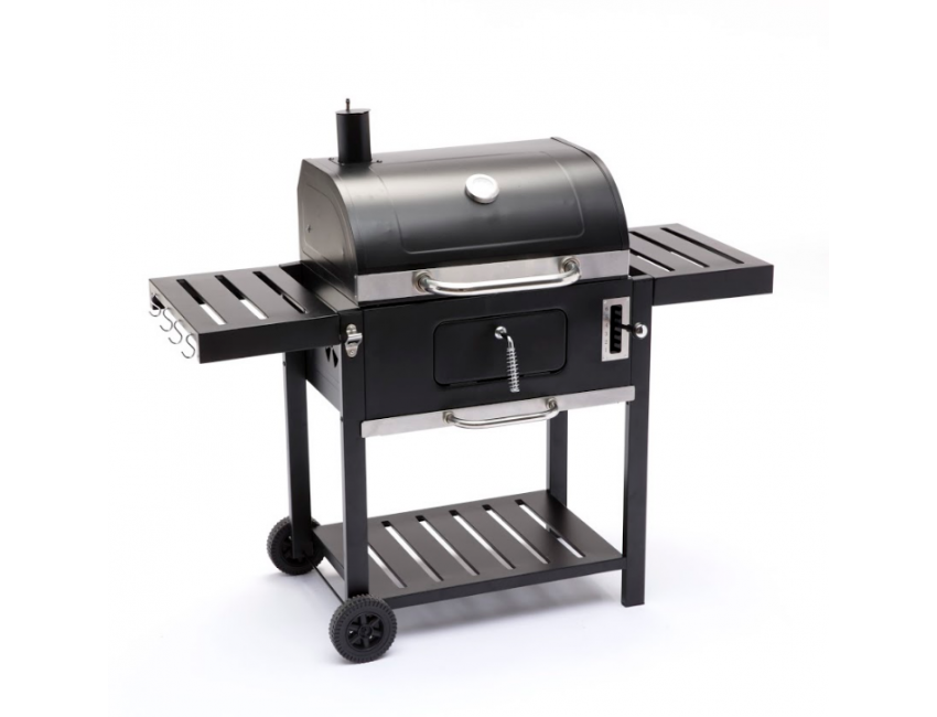 BARBECUE A GAS MOBILETTO CON RUOTE FORNO TERMOMETRO 4 BRUCIATORI PIEZO RACCOGLITORE OLIO 4F DELUXE
