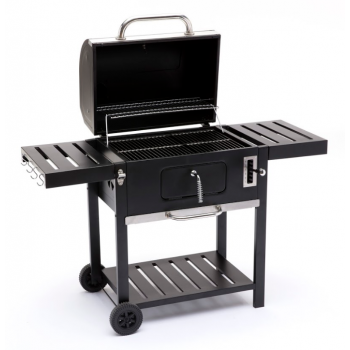 BARBECUE A GAS MOBILETTO CON RUOTE FORNO TERMOMETRO 4 BRUCIATORI PIEZO RACCOGLITORE OLIO 4F DELUXE