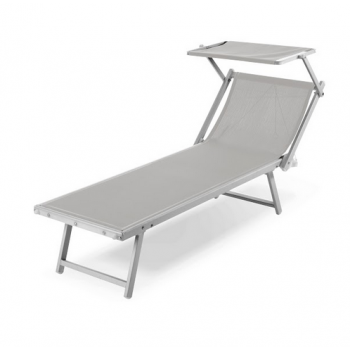 Lettino Riccione tortora in alluminio