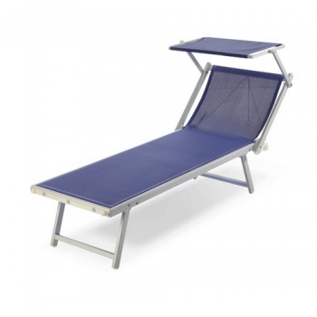 Lettino Riccione blu in alluminio