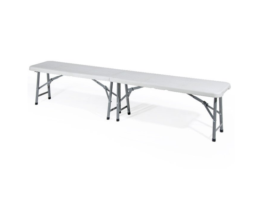 Panca set birreria pieghevole in HDPE bianco