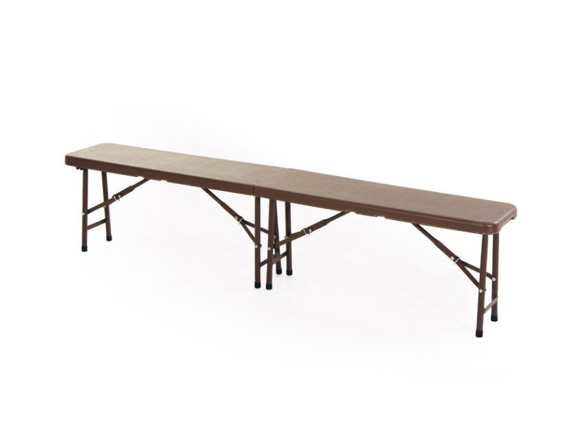 Panca set birreria pieghevole in HDPE marrone
