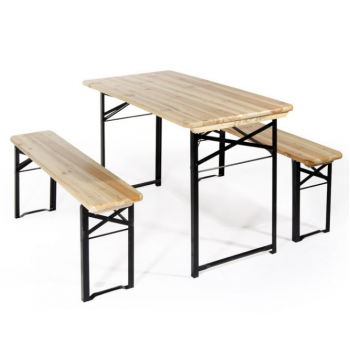 Set birreria pieghevole 220x70 cm in legno