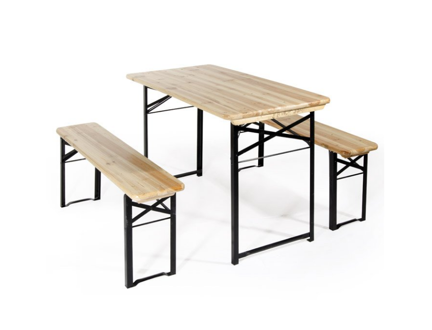 Set birreria pieghevole 220x70 cm in legno
