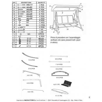 Dondolo 3 posti Amalfi grigio con tettuccio