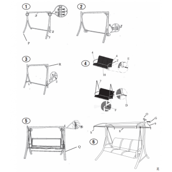 Dondolo 3 posti Amalfi Beige con tettuccio