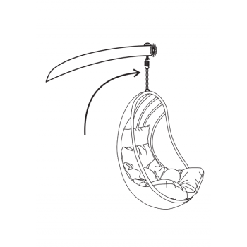 Poltrona pensile in polyrattan con cuscino