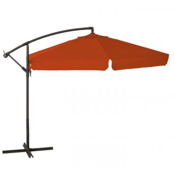 Ombrellone rotondo Ø 3 m arancione con palo laterale in acciaio