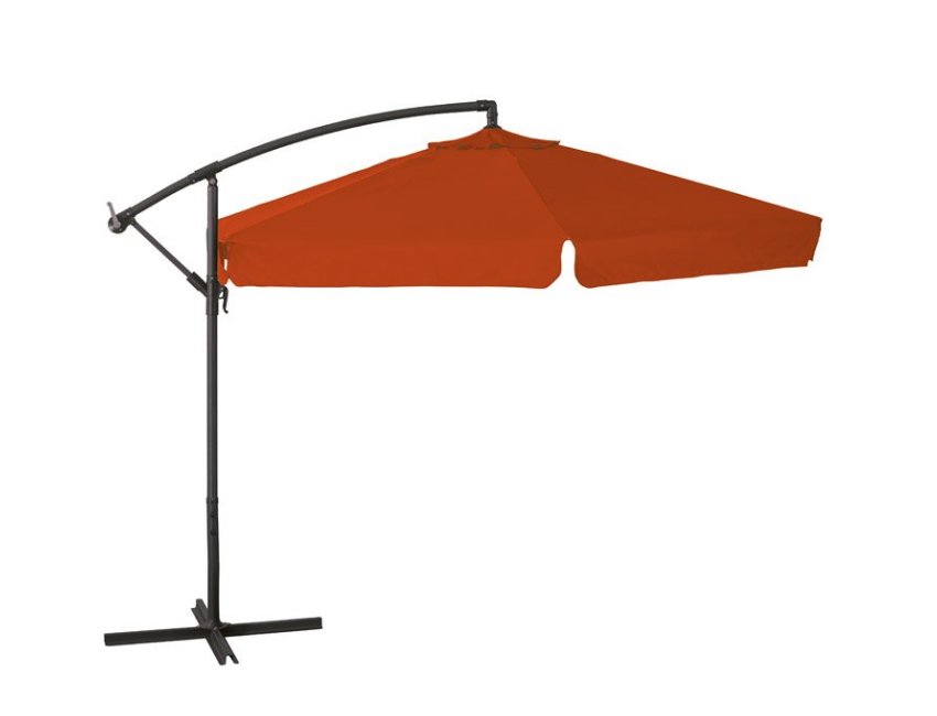 Ombrellone rotondo Ø 3 m arancione con palo laterale in acciaio