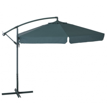 Ombrellone rotondo Ø 3 m verde scuro con palo laterale in metallo
