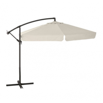 Ombrellone rotondo Ø 3 m ecru con palo laterale in metallo