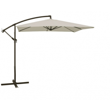 Ombrellone rettangolare 3x2 m ecru con palo laterale in metallo