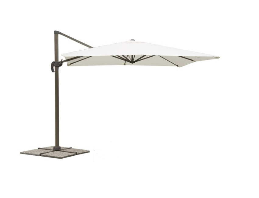 Ombrellone Deluxe 3x3 m ecru con palo laterale in alluminio