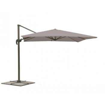 Ombrellone Deluxe 4x3 m tortora con palo laterale in alluminio